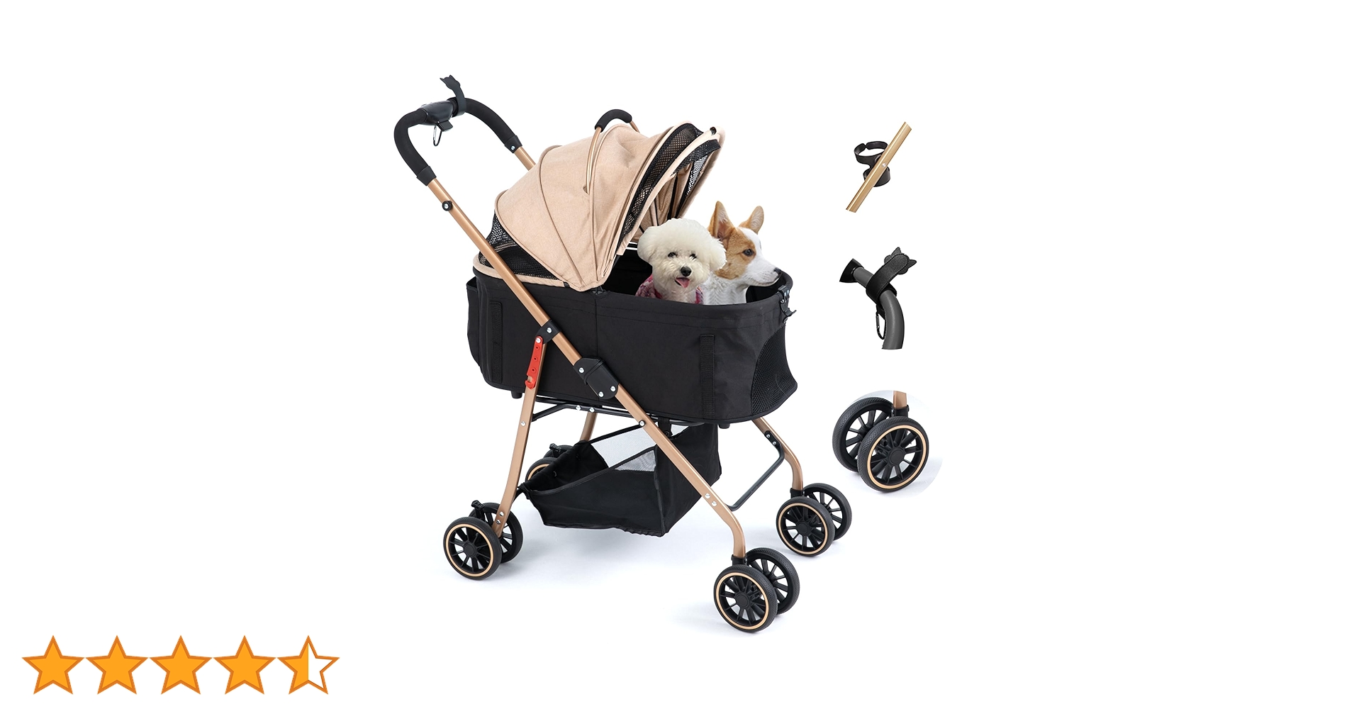 Amazon | MILA&LOUIS ペットカート 多頭の小型犬&猫 中型犬一匹用 犬